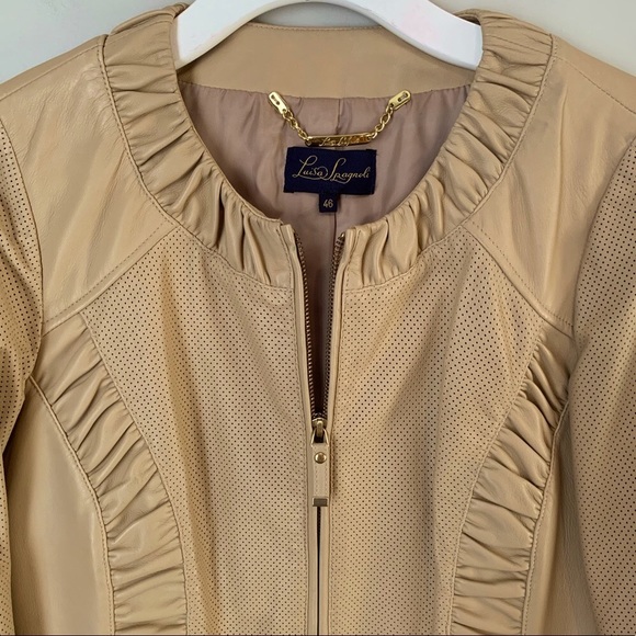 Luisa Spagnoli size 46 fine leather jacket - Picture 3 of 15